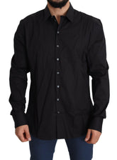 Dolce & Gabbana Black Cotton Stretch Dress SICILIA Shirt -   -  Dolce & Gabbana.